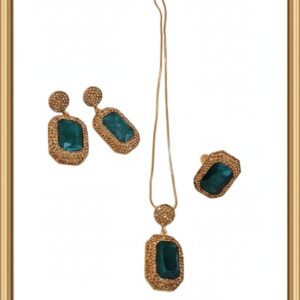 Emerald in green stone