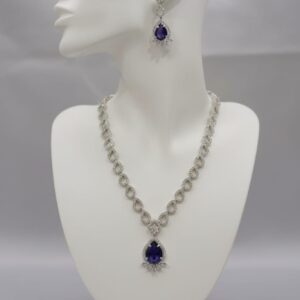 Silver set with  amethyst stone