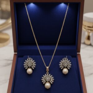 Silver studs with pendent