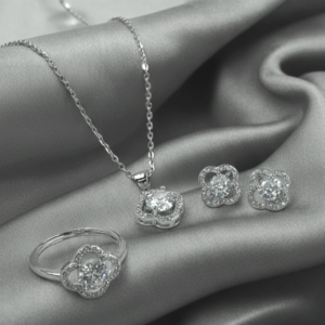 Silver combo set with zircon