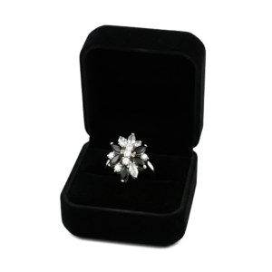Silver and black ring
