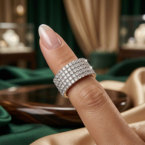 Silver ring with zircons(8 size