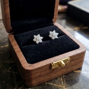 Silver studs with zircon