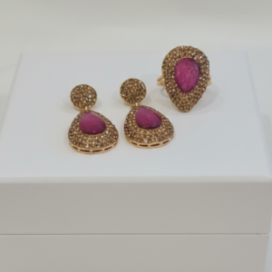 Ruby earrings with ring