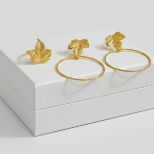 Gold plated ring and earrings