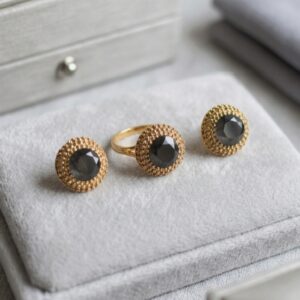 Crystal look earrings and ring