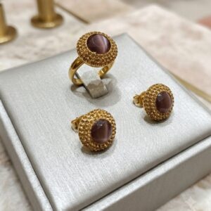 Crystal look earrings and ring