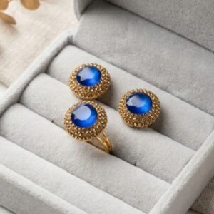 Crystal look earrings and ring
