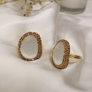 Crystal look white ring